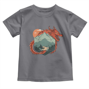 Funny Dragon Tabletop RPG Dice Game Toddler T Shirt TS11 Charcoal Print Your Wear