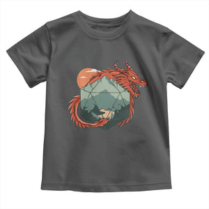 Funny Dragon Tabletop RPG Dice Game Toddler T Shirt TS11 Dark Heather Print Your Wear