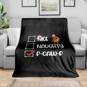 Funny F Caw F Chicken Christmas Throw Blanket Nice Naughty Cartoon Rooster Poultry Animal TS11 Print Your Wear