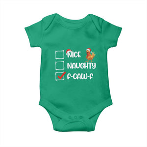 Funny F Caw F Chicken Christmas Baby Onesie Nice Naughty Cartoon Rooster Poultry Animal TS11 Irish Green Print Your Wear