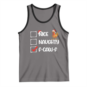 Funny F Caw F Chicken Christmas Tank Top Nice Naughty Cartoon Rooster Poultry Animal TS11 Deep Heather Black Print Your Wear