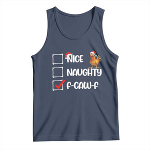 Funny F Caw F Chicken Christmas Tank Top Nice Naughty Cartoon Rooster Poultry Animal TS11 Navy Print Your Wear