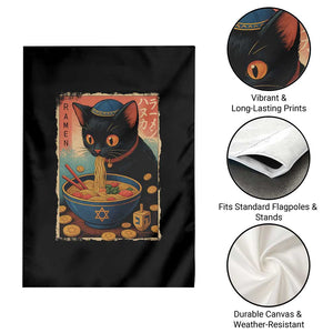 Cat Ramen Hanukkah Garden Flag Japanese Kawaii Anime Chanukah Cat TS11 Print Your Wear