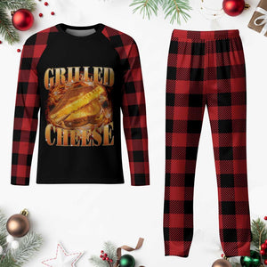 Grilled Cheese Plaid Pajama Set Food Lover Funny Gag Weird Meme 90s TS11 Buffalo Plaid Print Your Wear