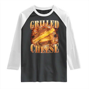 Grilled Cheese Raglan Shirt Food Lover Funny Gag Weird Meme 90s TS11 Black White Print Your Wear