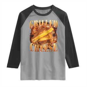 Grilled Cheese Raglan Shirt Food Lover Funny Gag Weird Meme 90s TS11 Sport Gray Black Print Your Wear