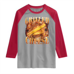 Grilled Cheese Raglan Shirt Food Lover Funny Gag Weird Meme 90s TS11 Sport Gray Red Print Your Wear