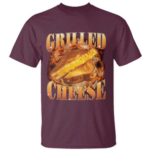 Grilled Cheese T Shirt Food Lover Funny Gag Weird Meme 90s TS11 Maroon Print Your Wear