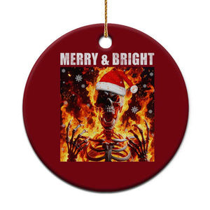 Funny Merry And Bright Ceramic Ornament Christmas Chaos Xmas Skeleton Fire Flames TS11 1pc Red Print Your Wear
