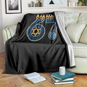Funny 67 Hanukkah Throw Blanket Chanukah Menorah Dreidel Star Of David Six Seven Meme TS11 Print Your Wear
