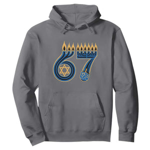 Funny 67 Hanukkah Hoodie Chanukah Menorah Dreidel Star Of David Six Seven Meme TS11 Charcoal Print Your Wear