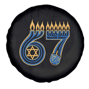 Funny 67 Hanukkah Spare Tire Cover Chanukah Menorah Dreidel Star Of David Six Seven Meme TS11 Print Your Wear