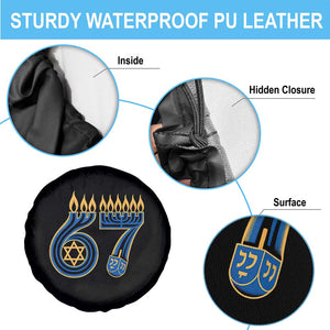 Funny 67 Hanukkah Spare Tire Cover Chanukah Menorah Dreidel Star Of David Six Seven Meme TS11 Print Your Wear