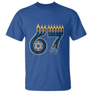 Funny 67 Hanukkah T Shirt Chanukah Menorah Dreidel Star Of David Six Seven Meme TS11 Royal Blue Print Your Wear
