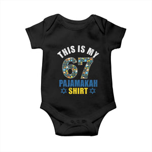 Funny 67 Hanukkah Baby Onesie This Is My 67 Pajamakah Gift TS11 Black Print Your Wear