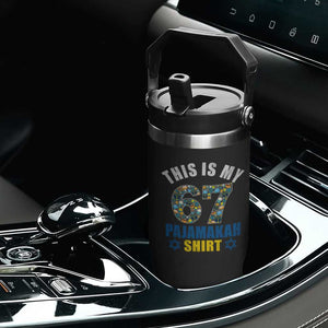 Funny 67 Hanukkah Flip Straw Tumbler This Is My 67 Pajamakah Gift TS11 Print Your Wear