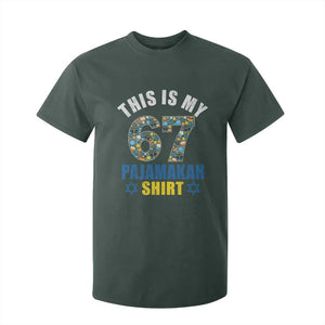Funny 67 Hanukkah T Shirt For Kid This Is My 67 Pajamakah Gift TS11 Dark Forest Green Print Your Wear
