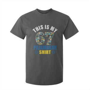 Funny 67 Hanukkah T Shirt For Kid This Is My 67 Pajamakah Gift TS11 Dark Heather Print Your Wear