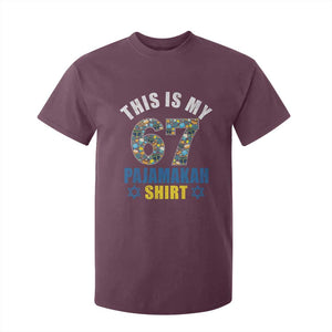 Funny 67 Hanukkah T Shirt For Kid This Is My 67 Pajamakah Gift TS11 Maroon Print Your Wear
