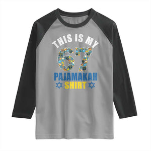 Funny 67 Hanukkah Raglan Shirt This Is My 67 Pajamakah Gift TS11 Sport Gray Black Print Your Wear