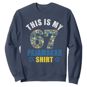 Funny 67 Hanukkah Sweatshirt This Is My 67 Pajamakah Gift TS11 Navy Print Your Wear