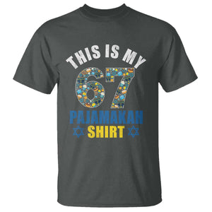 Funny 67 Hanukkah T Shirt This Is My 67 Pajamakah Gift TS11 Dark Heather Print Your Wear