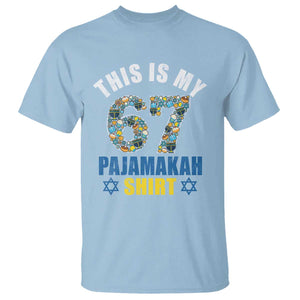 Funny 67 Hanukkah T Shirt This Is My 67 Pajamakah Gift TS11 Light Blue Print Your Wear