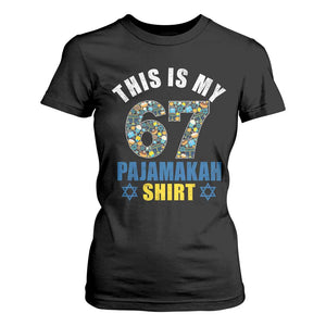 Funny 67 Hanukkah T Shirt For Women This Is My 67 Pajamakah Gift TS11 Black Print Your Wear