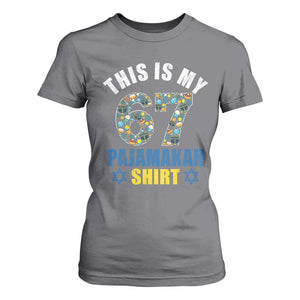 Funny 67 Hanukkah T Shirt For Women This Is My 67 Pajamakah Gift TS11 Charcoal Print Your Wear