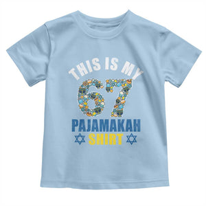 Funny 67 Hanukkah Toddler T Shirt This Is My 67 Pajamakah Gift TS11 Light Blue Print Your Wear