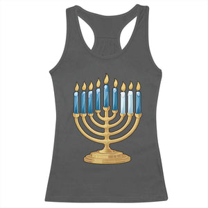 Funny 67 Hanukkah Racerback Tank Top Chanukah Menorah Sixth Seventh Night - Print Your Wear