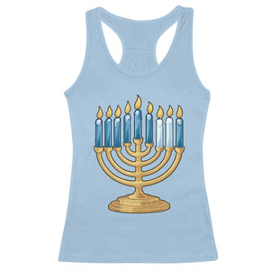 Funny 67 Hanukkah Racerback Tank Top Chanukah Menorah Sixth Seventh Night - Print Your Wear