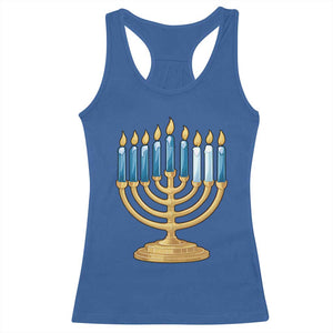 Funny 67 Hanukkah Racerback Tank Top Chanukah Menorah Sixth Seventh Night - Print Your Wear