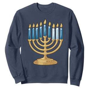 Funny 67 Hanukkah Sweatshirt Chanukah Menorah Sixth Seventh Night TS11 Navy Print Your Wear