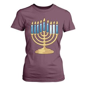 Funny 67 Hanukkah T Shirt For Women Chanukah Menorah Sixth Seventh Night TS11 Maroon Print Your Wear