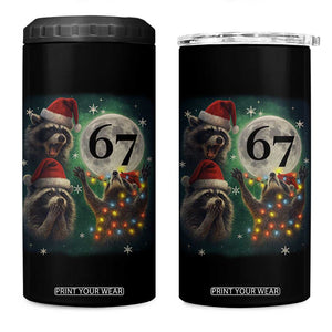 Funny Christmas Three Raccoons 67 4 in 1 Can Cooler Tumbler Trash Panda Moon Howling Six Seven Meme TS11 One Size: 16 oz Black Print Your Wear