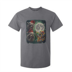 Funny Christmas Three Raccoons 67 T Shirt For Kid Trash Panda Moon Howling Six Seven Meme TS11 Charcoal Print Your Wear
