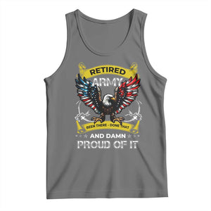 Retired Army Been There Done That And Damn Proud Of It Tank Top Veteran Bald Eagle American Flag TS11 Black Heather Print Your Wear