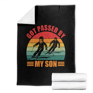 Funny Skiing Ski Dad Throw Blanket Got Passed By My Son Retro Vintage TS11 Black Print Your Wear