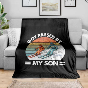 Funny Ski Dad Throw Blanket Got Passed By My Son Retro Vintage TS11 Print Your Wear