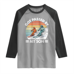 Funny Ski Dad Raglan Shirt Got Passed By My Son Retro Vintage TS11 Sport Gray Black Print Your Wear