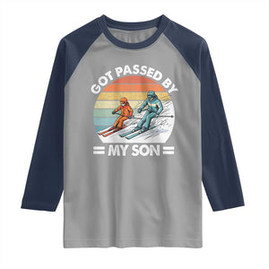 Funny Ski Dad Raglan Shirt Got Passed By My Son Retro Vintage TS11 Sport Gray Navy Print Your Wear