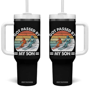 Funny Ski Dad Tumbler With Handle Got Passed By My Son Retro Vintage TS11 One Size: 40 oz Black Print Your Wear