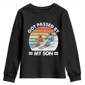 Funny Ski Dad Youth Sweatshirt Got Passed By My Son Retro Vintage TS11 Black Print Your Wear