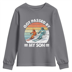 Funny Ski Dad Youth Sweatshirt Got Passed By My Son Retro Vintage TS11 Charcoal Print Your Wear