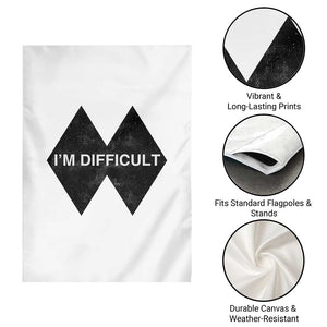 Funny I Am Difficult Double Black Diamond Ski Snowboard Garden Flag TS11 Print Your Wear