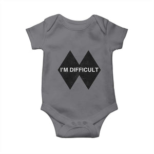 Funny I Am Difficult Double Black Diamond Ski Snowboard Baby Onesie TS11 Charcoal Print Your Wear