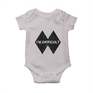 Funny I Am Difficult Double Black Diamond Ski Snowboard Baby Onesie TS11 Ice Gray Print Your Wear