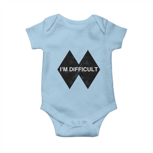Funny I Am Difficult Double Black Diamond Ski Snowboard Baby Onesie TS11 Light Blue Print Your Wear