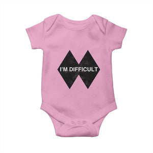 Funny I Am Difficult Double Black Diamond Ski Snowboard Baby Onesie TS11 Light Pink Print Your Wear